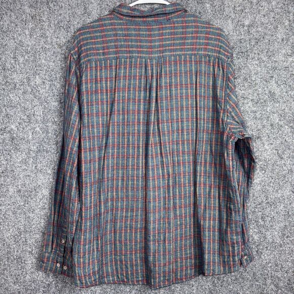 Carbon 2Cobalt Shirt Mens XL Blue Plaid double Cloth Woven - Picture 2 of 7